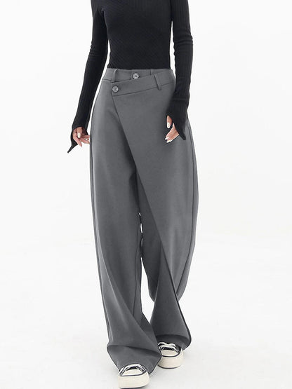 Damen Weite Hose Hohe Taille Bequem Elegant