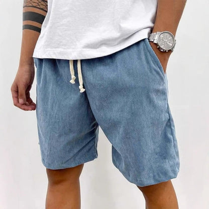Eveloria Herren Cord Shorts Kordelzug Beige
