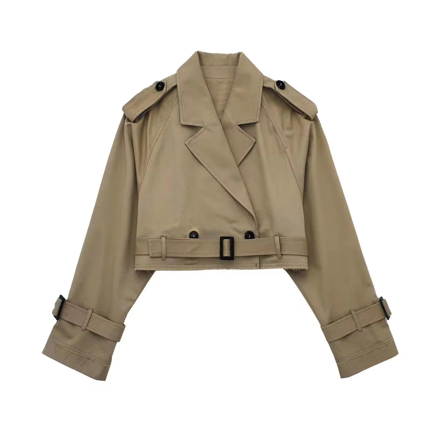 Damen Trenchcoat Kurz Gürtel