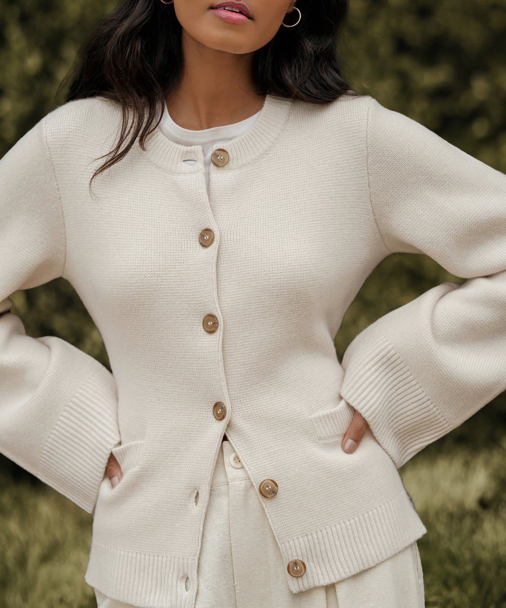 Eveloria Damen Knopf-Cardigan Ultraweich