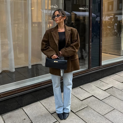Eveloria Damen Gebürstete Jacke