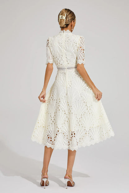 Damen Spitzen Midi Kleid Jasmin