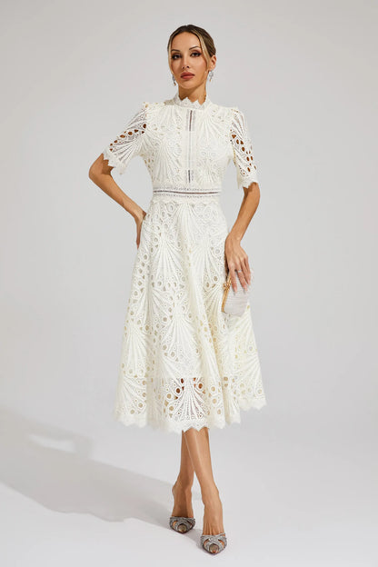 Damen Spitzen Midi Kleid Jasmin