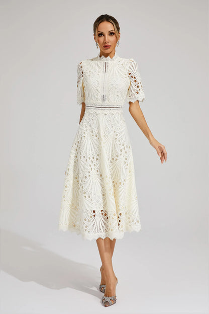 Damen Spitzen Midi Kleid Jasmin