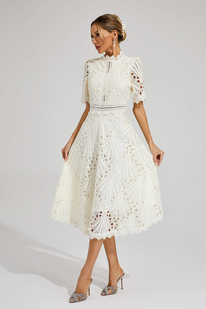 Damen Spitzen Midi Kleid Jasmin - Eveloria