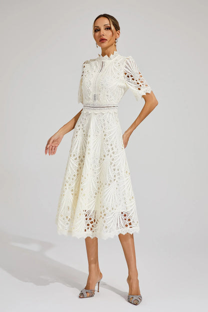 Damen Spitzen Midi Kleid Jasmin