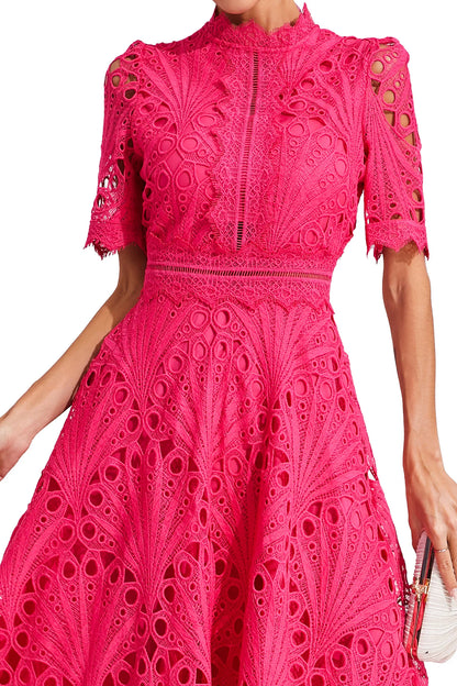 Damen Spitzen Midi Kleid Jasmin