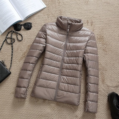 Damen Kurze Winterjacke Glänzend