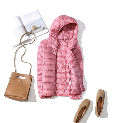 Damen Kurze Winterjacke Glänzend