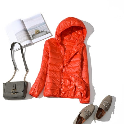 Damen Kurze Winterjacke Glänzend