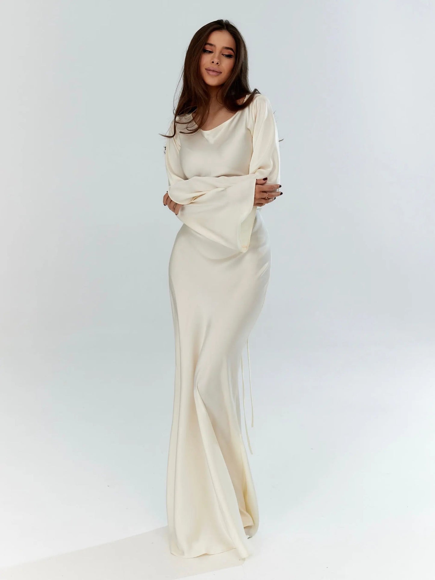 Damen Maxi-Kleid Meerjungfrauen-Stil Hochzeitsgastkleid