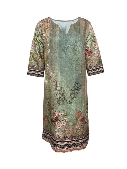 Damen Vintage Mini-Kleid V-Ausschnitt