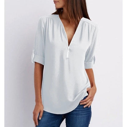 Eveloria Damen Bluse Lockere Stilvolle Baumwolle