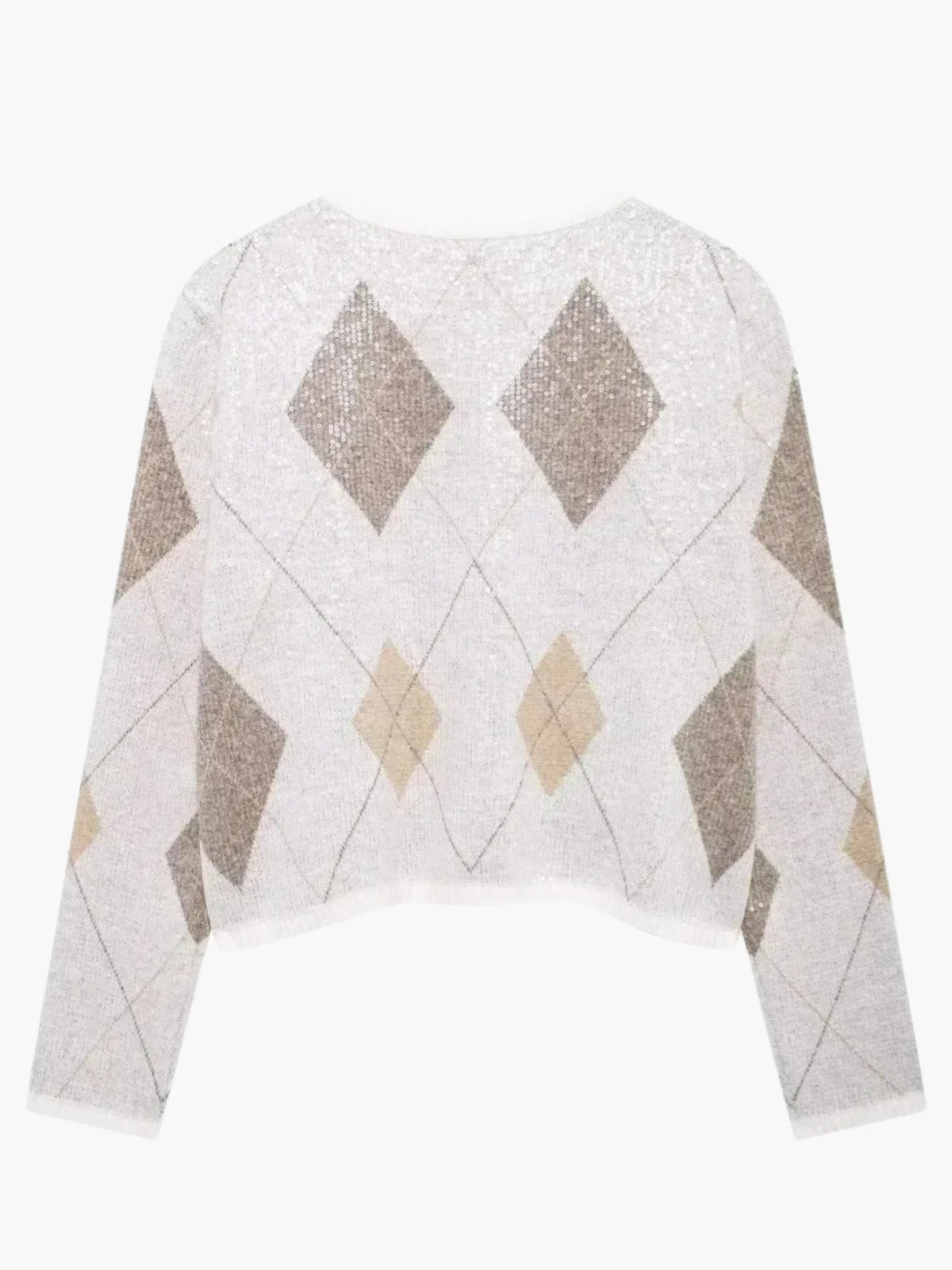 Damen Strickjacke Argylemuster