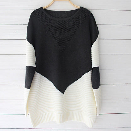 Damen Strickpullover Zickzackmuster Strukturierte Ärmel Eveloria