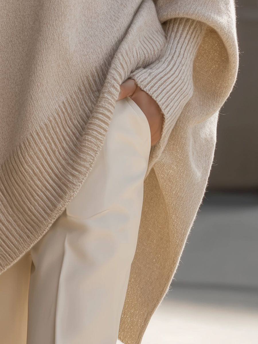 Damen Oversize Pullover Kurz Jasmin Stil