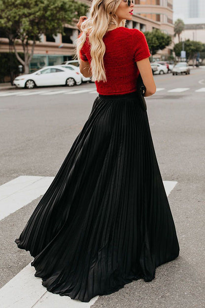 Eveloria Damen Maxi Rock Plissiert