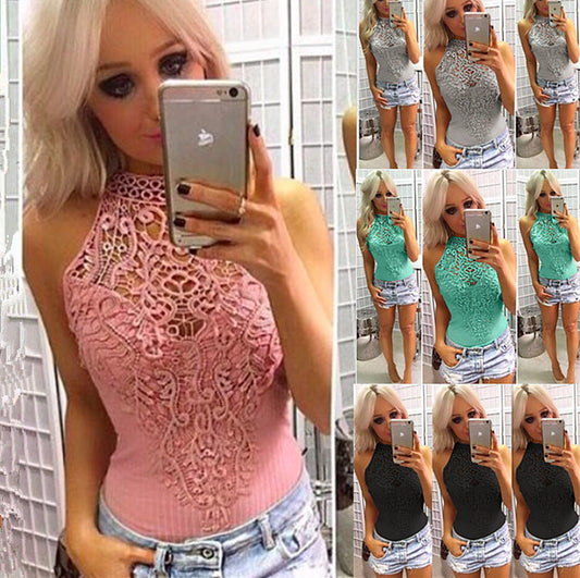 Damen Body Hochgeschlossen Spitze Applikationen Eveloria - Eveloria