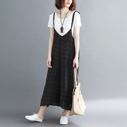 Damen Maxikleid V-Ausschnitt Spaghetti-Träger Eveloria
