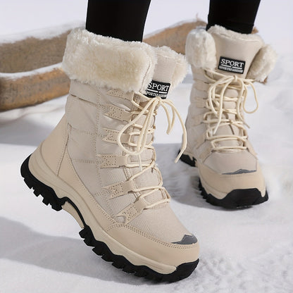Damen Winterstiefel Braun Wasserfest Rutschfest - Eveloria