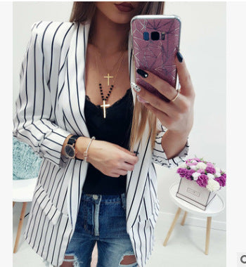 Damen Blazer Streifen Optik Komfortpassform Eveloria