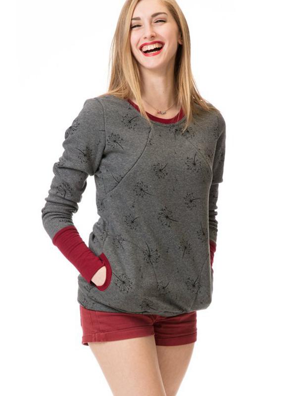 Schwangerschafts-Stillkleidung Blumendruck Sweatshirt mit