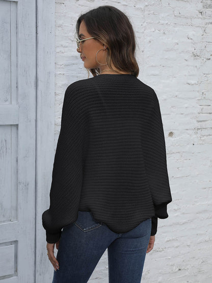 Eveloria Damen Offener Kurzcardigan Bat Sleeve