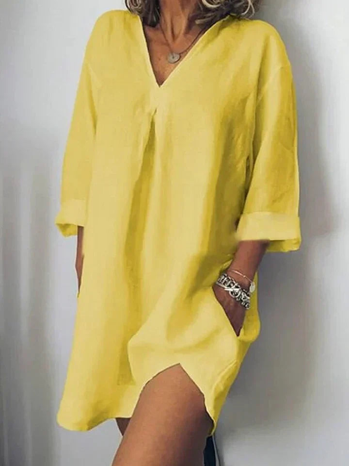 Eveloria Damenkleid V-Ausschnitt Halbe Ärmel