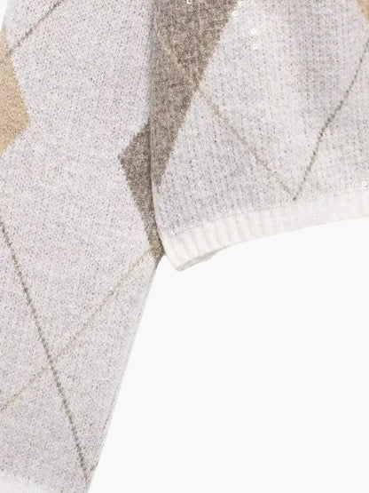 Damen Strickjacke Argylemuster