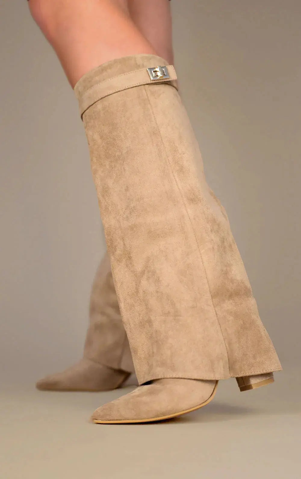 Damen Overknee Stiefel Elegant Leder