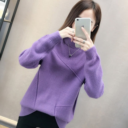 Damen Hochschulterpullover Strukturiertes Design Eveloria