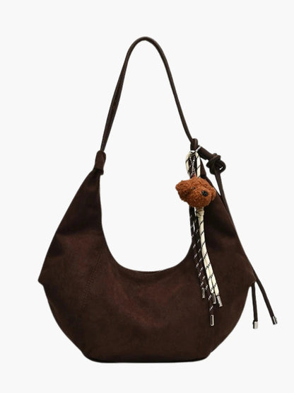 Amalia Damen Wildleder Hobo Tasche Boho Chic Braun - Norvielle