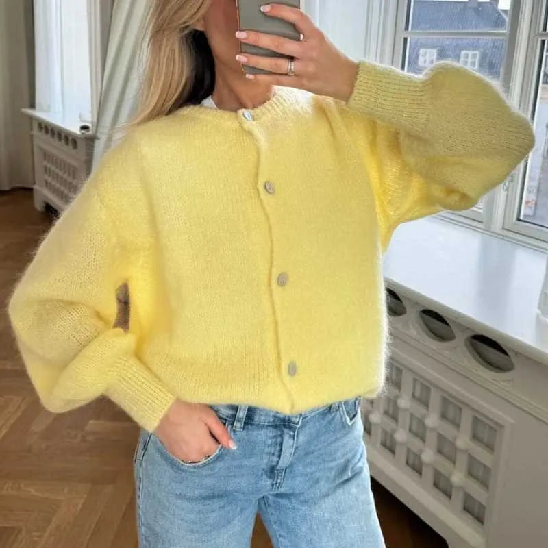 Damen Pullover Mit Knöpfen - Eveloria