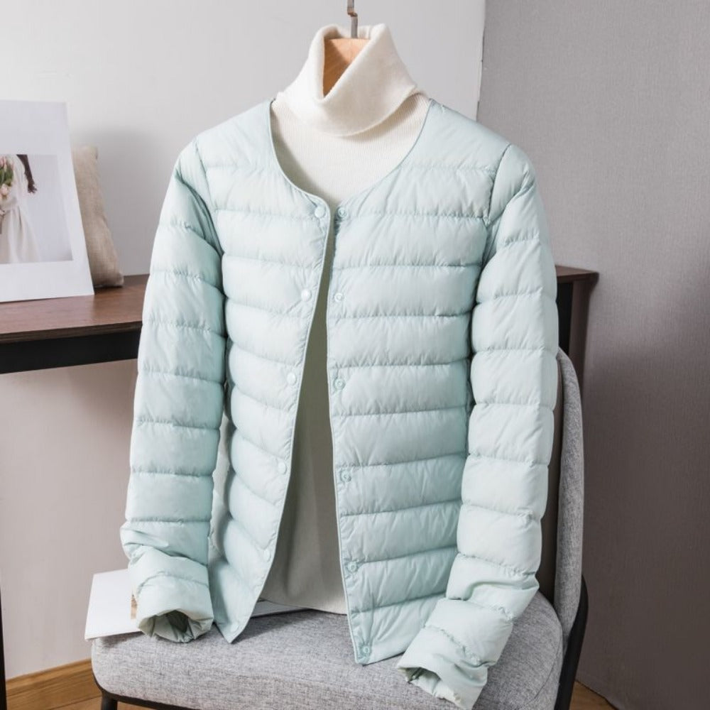 Damen Leichte Daunenjacke Druckknöpfe Sebastiana