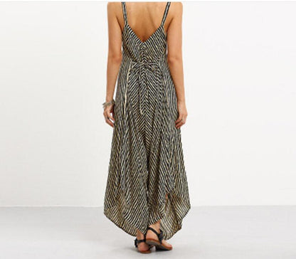 Damen Jumpsuit Asymmetrisch Weites Bein Eveloria