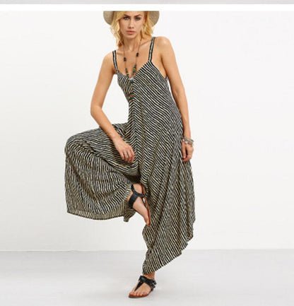 Damen Jumpsuit Asymmetrisch Weites Bein Eveloria