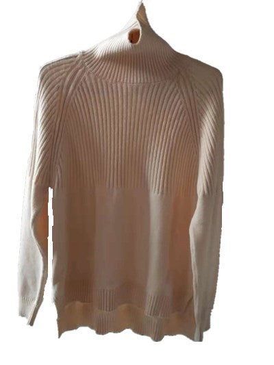 Damen Strickpullover Hochgeschlossener Kragen Rippstruktur Eveloria