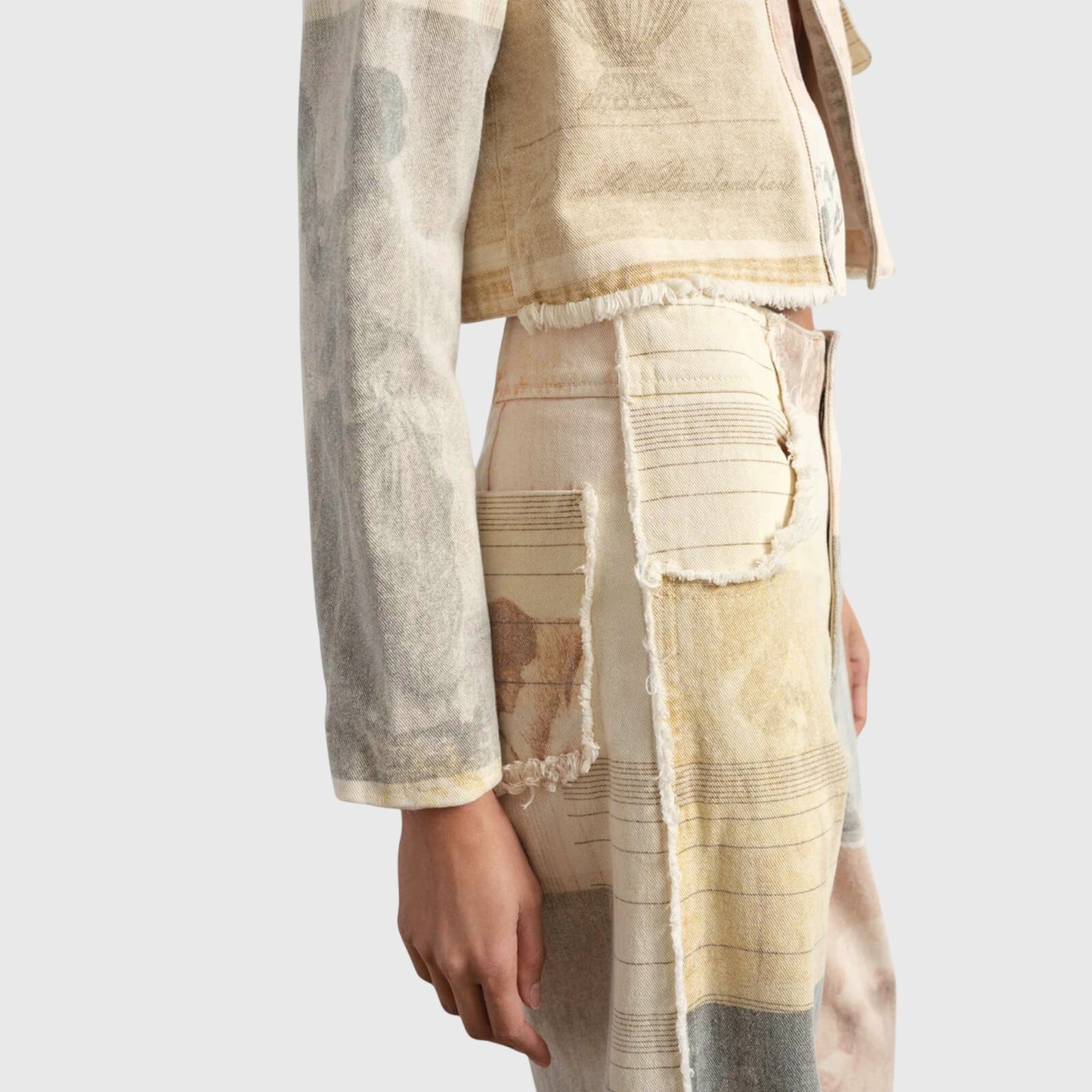 Damen Vintage-Jeans Hohe Taille Mit Print