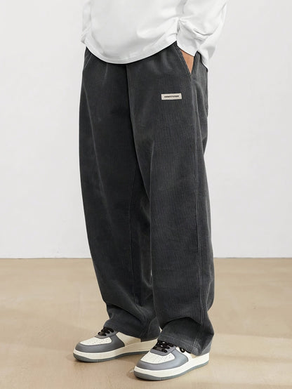 Herren Cordhose Weitschnitt Bequem Braun