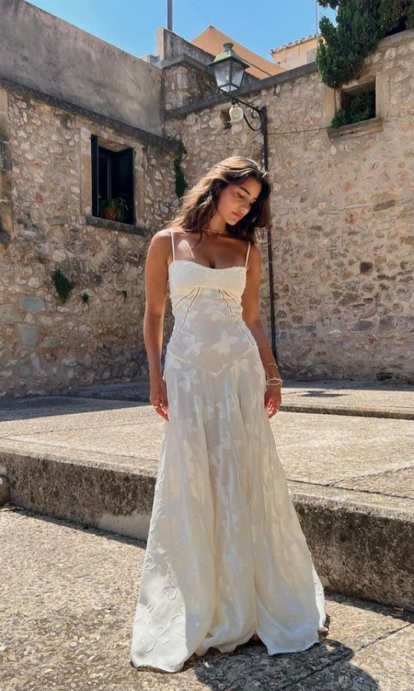 Eveloria Damen Maxi-Sommerkleid Weiß - Eveloria