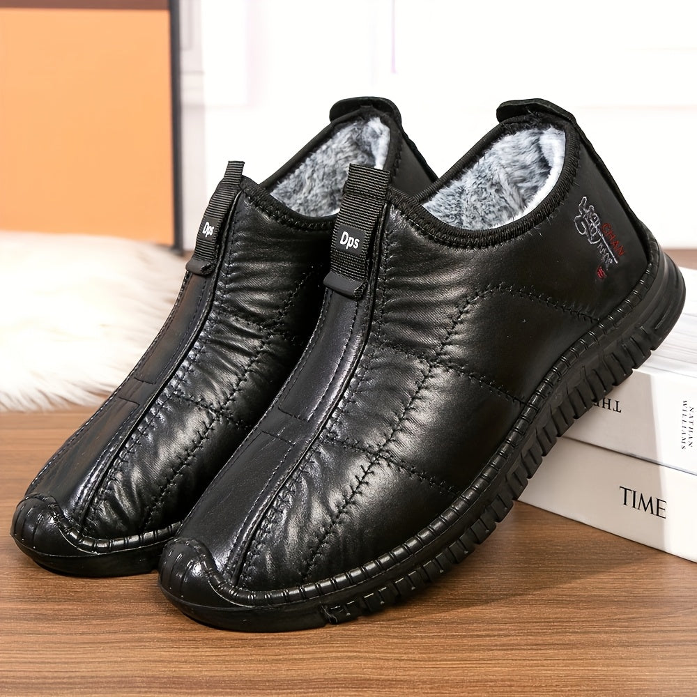 Eldric Herren Winterschuhe Warm Gefüttert Schwarz - Eveloria