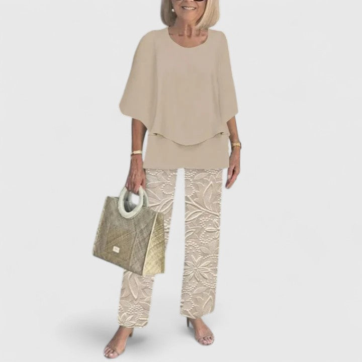Damen Bedrucktes Hosen Set Zweiteiler