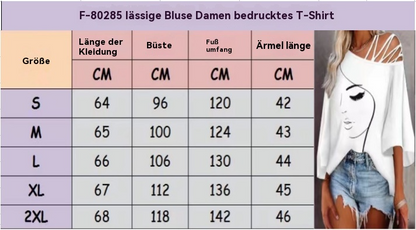 Eveloria Damen Print T-Shirt Lässig Lockeres Design