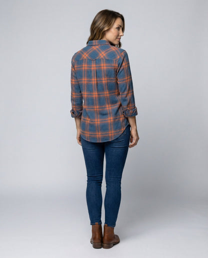 Damen Hemdbluse Karomuster Bluse