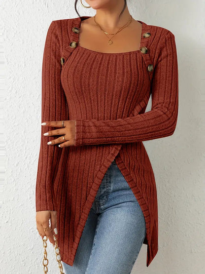 Eveloria Damen Pullover Gerippt Stilvoll