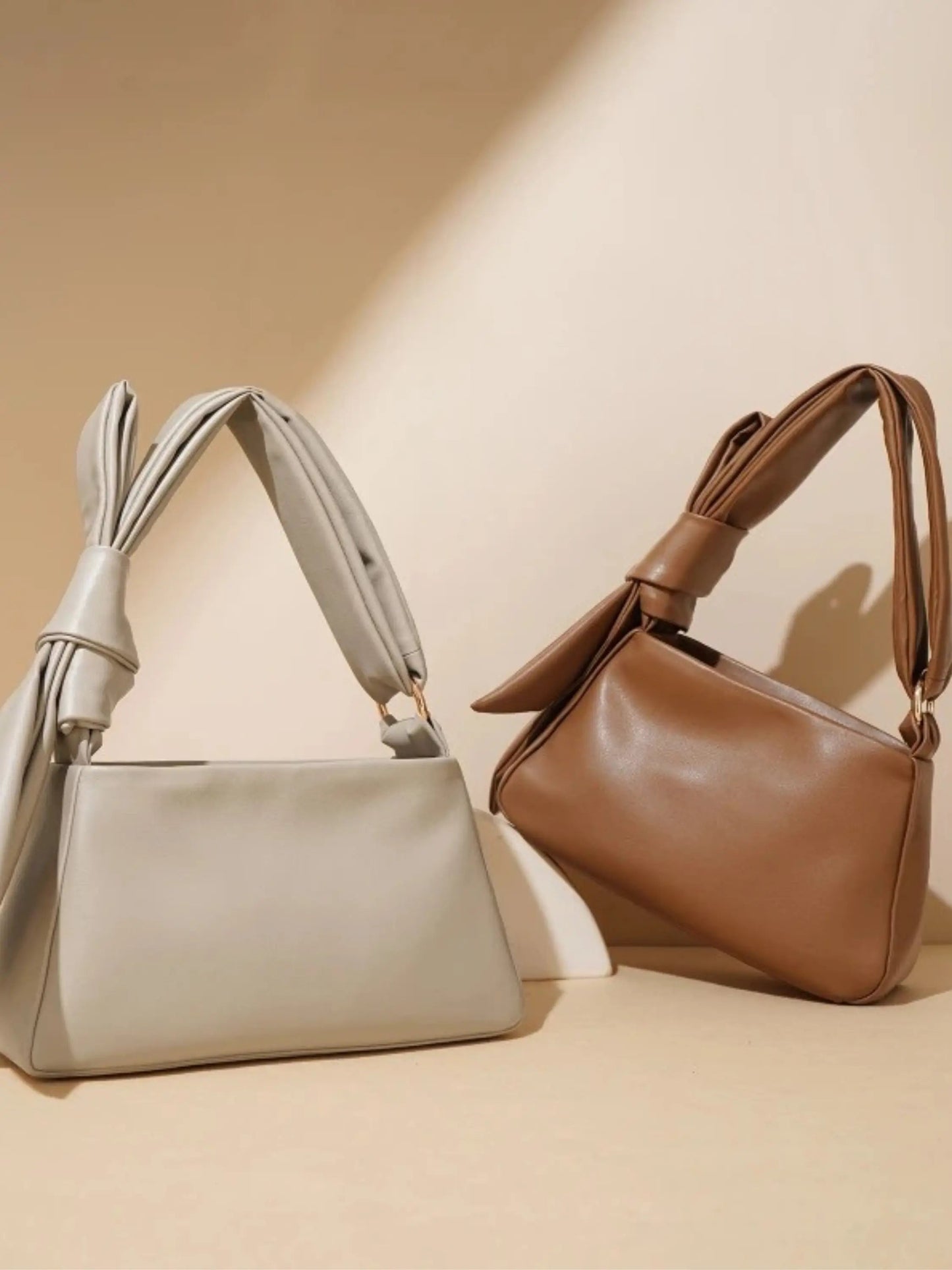 Leder Umhängetasche Damen Minimalistisch Knotengriff