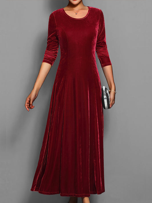 Damen Slim-Fit-Kleid Lang Vollständig Schwarz - Eveloria