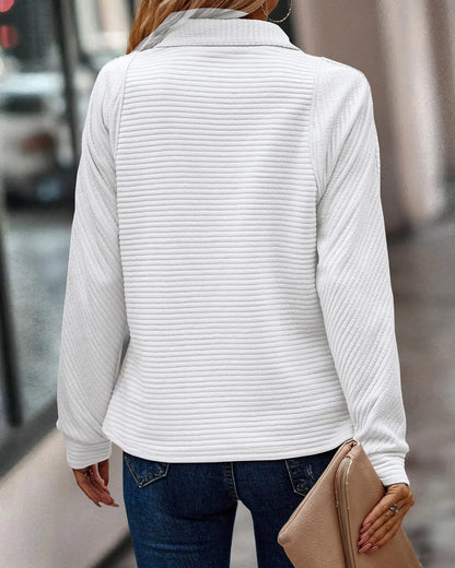 Damen Pullover Halb-Reißverschluss Frühjahr