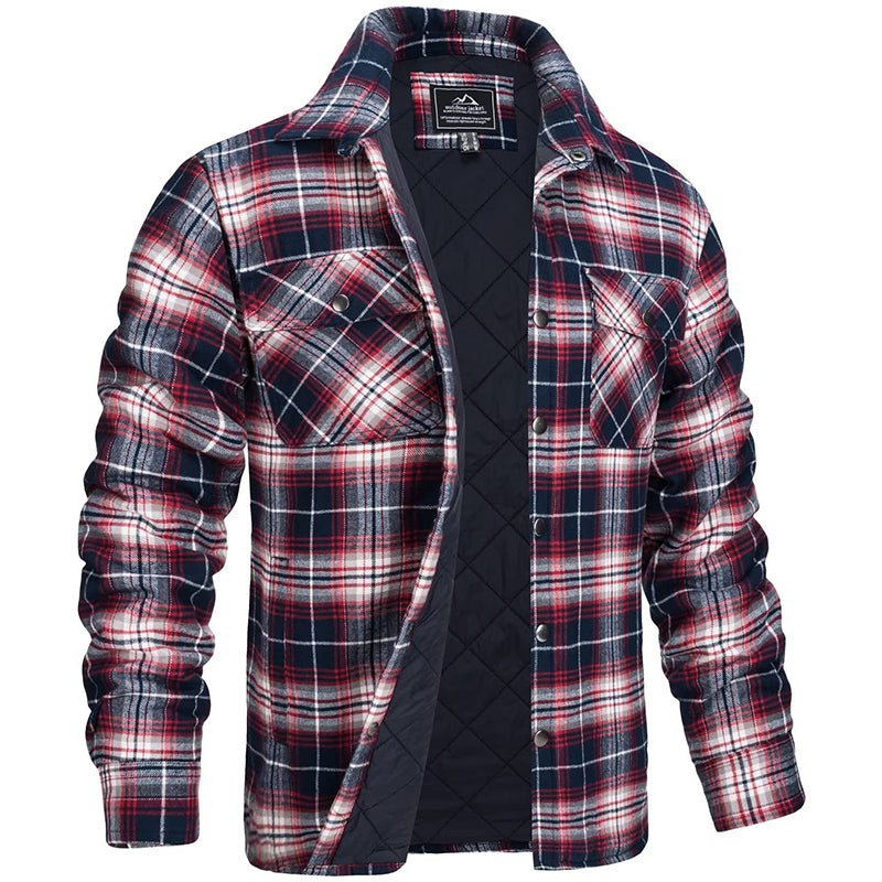 Eveloria Herren Holzfällerjacke Kariert Baumwolle