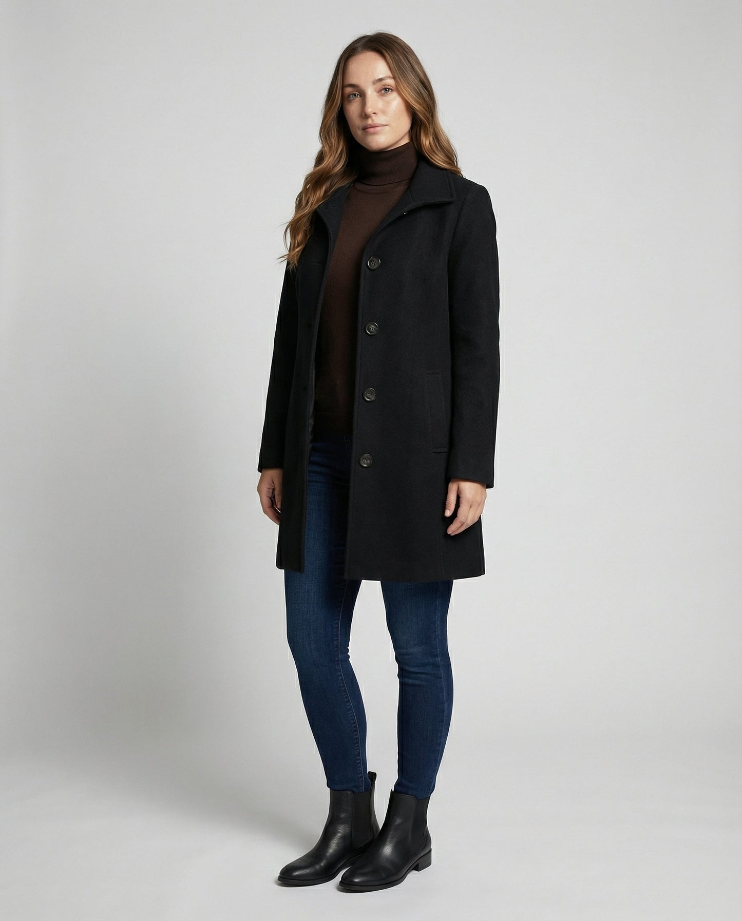 Damen Einreihen-Mantel Elegantes Design